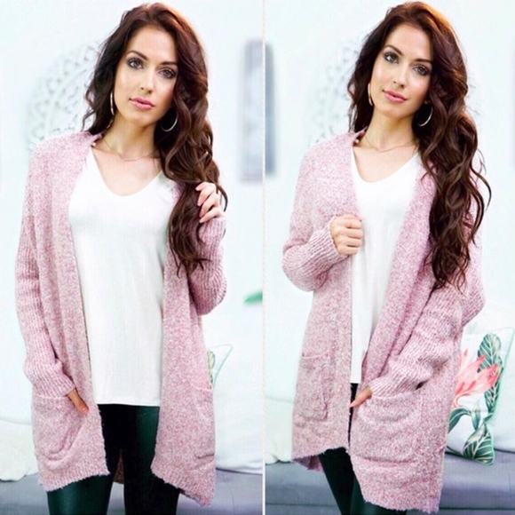 Pink Oversized Cardigan Sweater - Picture 3 of 10